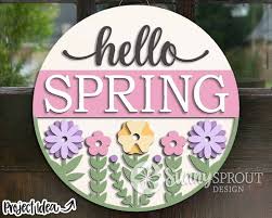 O Spring Flower Sign Round Door