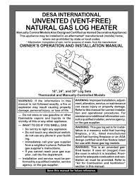 Vent Free Natural Gas Log Heater Desa