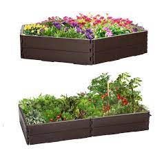 Gymax 2pcs Raised Garden Bed Set Outdoor Planter Box For Vegetable Flower Gardening