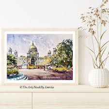 Kolkata Cityscape Watercolor Painting