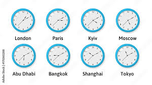 Time Zone Wall Clocks Ilration