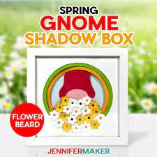 Spring Gnome Shadow Box Design Free