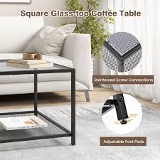 Coffee Table With Mesh Shelf