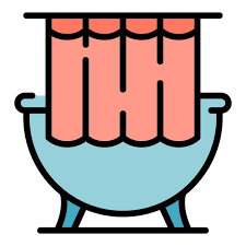 Interior Shower Curtain Icon Outline