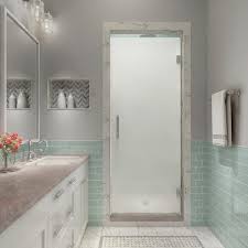 Aston Sdr997fruw Ss 2380 Kinkade Xl 22 75 23 25 W X 80 H Hinged Frameless Shower Door With Ultra Bright Frosted Glass Finish Stainless Steel