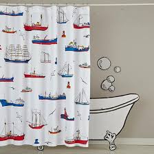 Maritime Red And Blue Shower Curtain