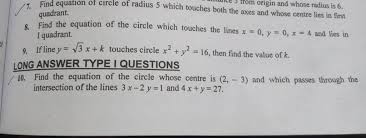 7 Find Equation Of Circle Of Radius 5