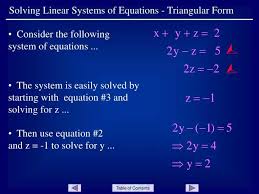 Solving Linear Systems Of Equations