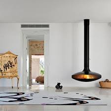 Suspended Rotating Modern Fireplace