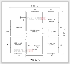 740 Sq Ft 3 Bedroom Single Floor House