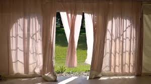 Blowing Curtains Window Stock