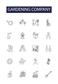 Gardening Company Line Vector Icons And
