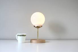 Brass Table Lamp White Frosted Glass
