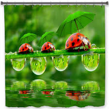 Ladybug Shower Curtains Bath Mats