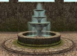 Medieval Garden Fountain With Beautiful