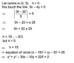 Equation Of The Circle Of A Radius 5