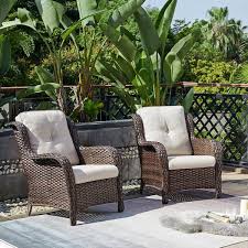 Brown Wicker Patio Outdoor Chair
