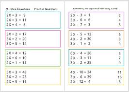 Maths Worksheet 2 Step Linear Equations