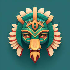 Quetzalcoatl Head Symmetrical Flat Icon