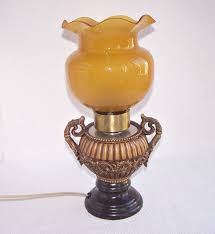Vintage Table Lamp With Yellow Glass