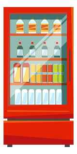 Drink Showcase Red Fridge With
