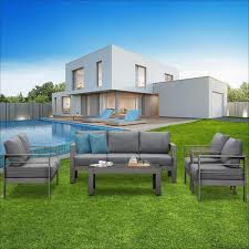 Sunvivi Grey 5 Piece Aluminum Patio