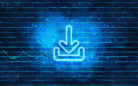 Neon Icon Blue Background Neon Symbols