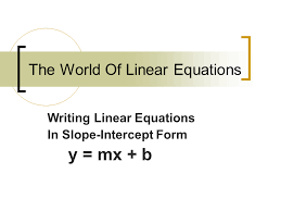 Writing Linear Equations Presentation
