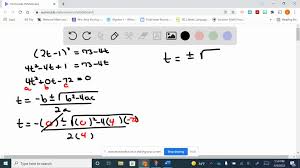 Solved Use The Quadratic Formula To