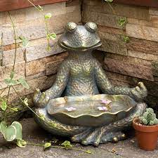 Glitzhome 14 25 In H Bronze Mgo Yoga Frog Garden Statue