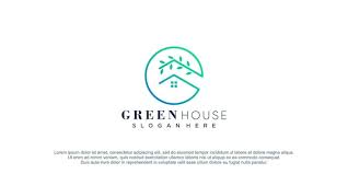 Green House Logo With Clover Element