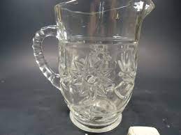 Star Of David Small Clear Glass Pitcher