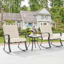 Outdoor Bistro Set 2 Rocking Chairs