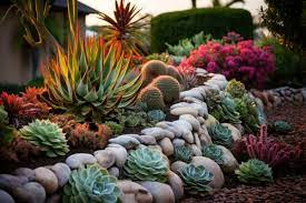 Succulent Landscaping Garden With Rocks