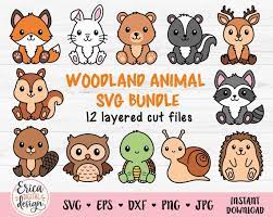 Woodland Animals Layered Svg Cut File