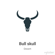 Bull Skull Vector Icon On White