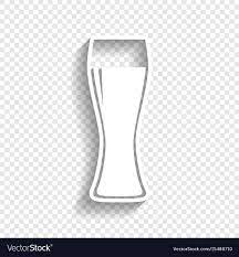 Beer Glass Sign White Icon With Soft