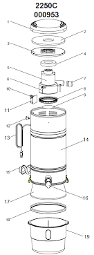 beam model 2250c central vacuum parts