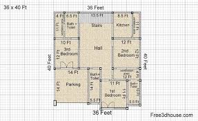 36 X 40ft House Plan Free