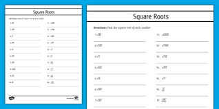 Eighth Grade Square Root Practice