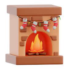 387 Fireplace With Stockings 3d