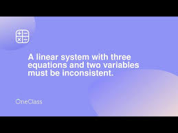 A Linear System With Three Equations