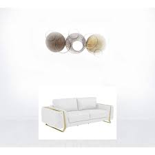 90 In Square Arm Leather Bridgewater Rectangle Sofa In White