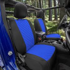 Fh Group Neoprene Waterproof 47 In X 1 In X 23 In Custom Fit Seat Covers For 2018 2023 Jeep Wrangler Jl 4dr Front Set Blue