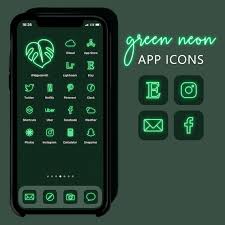 Grüne Neon App Icons Neon Aesthetic