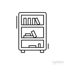 Bookcase Books Icon Simple Line
