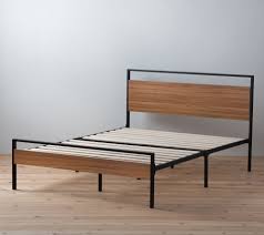 Wood platform bed frame king. Nora Metal And Wood Platform Bed Frame King Qvc Com