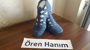 Ayakkabi Seklinde Patik Modelleri Ve Yapilisi Chaussettes Au Crochet Pantoufle Tricot Et Crochet