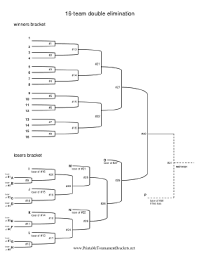 The bracket above is a 16 team seeded double elimination bracket. Printable 16 Team Double Elimination Bracket