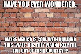 Have You Ever Wondered Maybe Mexico Is Cool With Building This Wall Cuz They Wanna Keep The Evil Out Of Their Country Like Talking To A Brick Wall Meme Generator